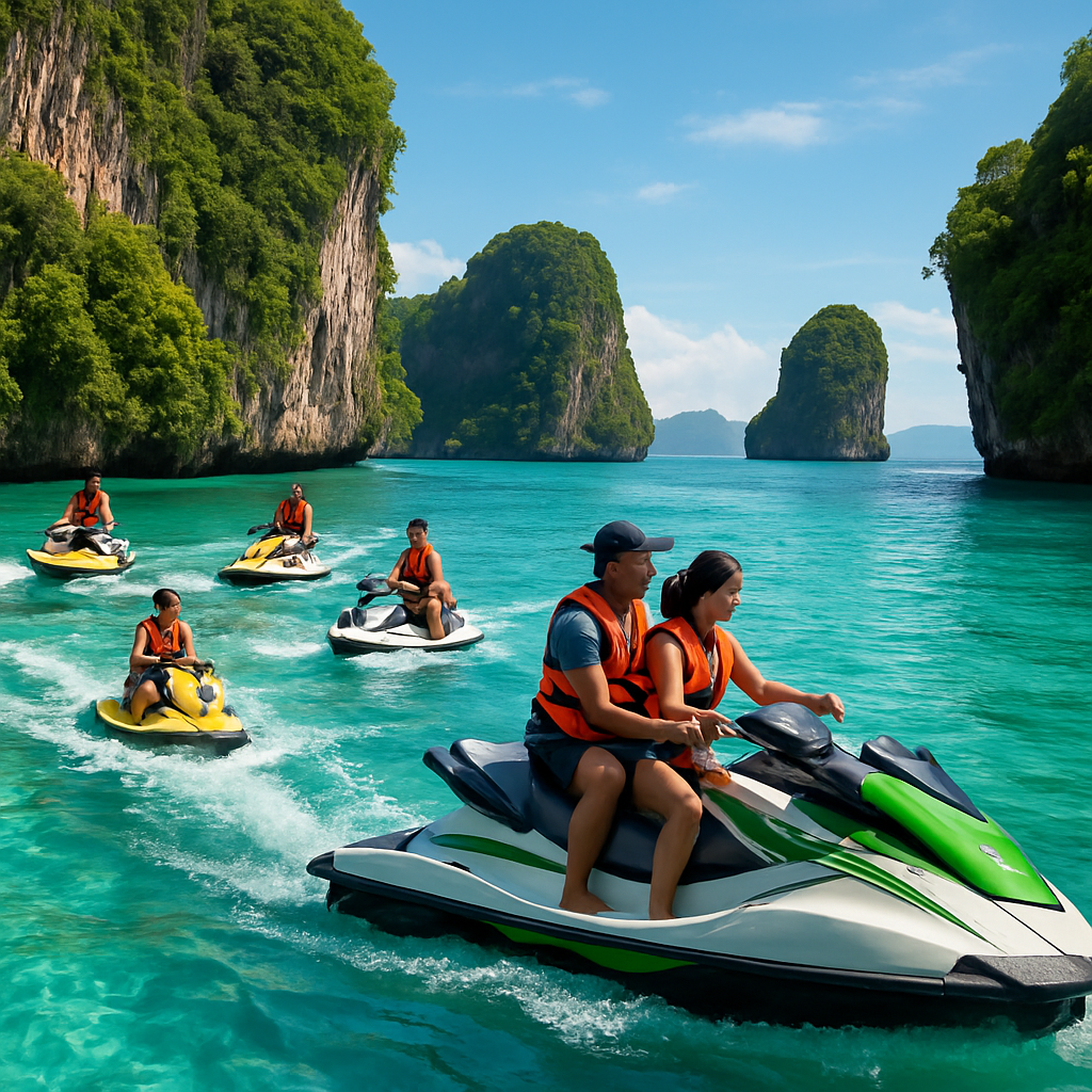 Exploring Coastal Beauty with a Guided Jet Ski Tour Phuket